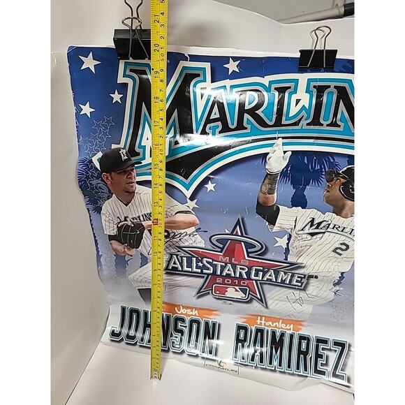 Marlins Hanley Ramirez & Johnson Signed 2010 All Star Game Poster MLB Authentic - Picture 13 of 16